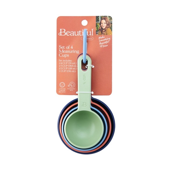 NWT!! Beautiful by Drew Barrymore Nesting Measuring Cups - Picture 1 of 4